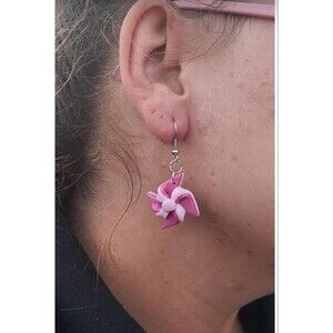 Pinwheel / Windmill dangle fishhook Earrings choose your colors!